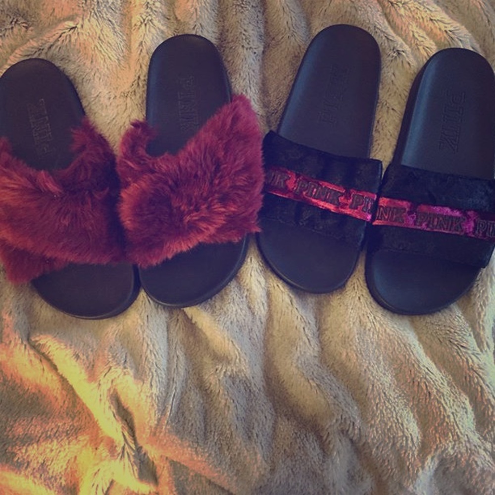 Vs pink maroon slides